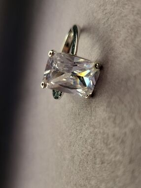 Clear Cubic Zirconia Solitaire Ring in Silver